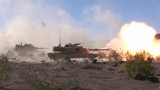 M1A1 Abrams Firing From HullDown Positions [upl. by Merline]