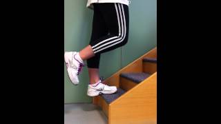 Single leg heel drop  knee straight exercise [upl. by Kentigerma]