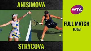 Amanda Anisimova vs Barbora Strycova  Full Match  2020 Dubai Round of 32 [upl. by Ecirtael]