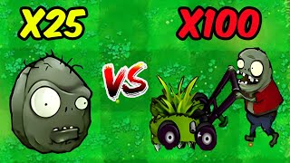 PVZ 1 Hybrid Challenge  25 Of All Hybrid Plants Vs 100 Lawn Mower Imp  Who Will Win [upl. by Agnesse]