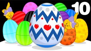 10 Huevos de Pascua Gigantes ♫ Aprender los Colores ♫ Canciones Infantiles ♫ Plim Plim [upl. by Akinohs]