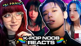 KPOP NOOB REACTS FEELING BI PANIC 🌈  THE BOYZ Dreamcatcher TAN aespa amp SEVENTEEN [upl. by Elokin344]