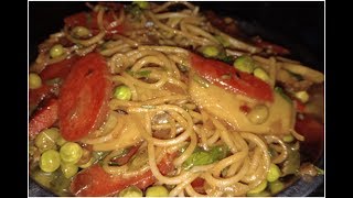 Veg chow mein recipe indian style at home  vegetable hakka noodles  street food [upl. by Ho]