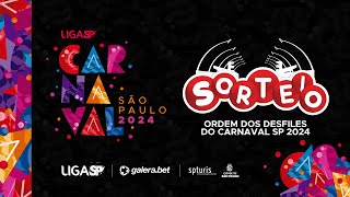 SORTEIO DA ORDEM DOS DESFILES  CARNAVAL SP 2024 [upl. by Gabrielli]