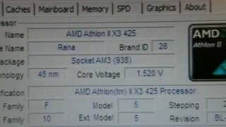 AMD Athlon II X3 425 27Ghz  4050 Ghz 50 Overclock [upl. by Allain96]