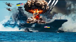 Today Russian Military Attack US Aircraft Carrier Heading to Ukraine Destroyed [upl. by Dickman]