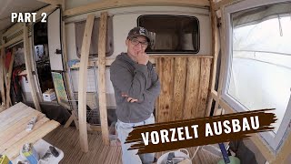 Vorzelt Ausbauen mit Holz  Dauercamping  Leben im Wohnwagen [upl. by Ahsetel]