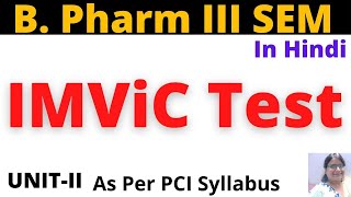 IMVic Test HindiB Pharm 3 Sem Pharmaceutical MicrobiologyUnit 2 [upl. by Assek]