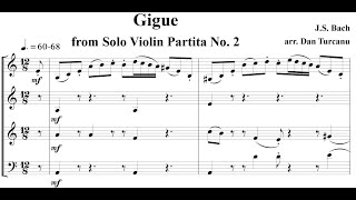 Bach Gigue from Solo Violin Partita No 2  for Horn Quartet [upl. by Tades]