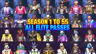 FREE FIRE OLD ELITE PASS  SEASON 1 TO 55 ELITE PASS FREE FIRE  ALL ELITE PASS BUNDLE  FREE FIRE [upl. by Elehcor]