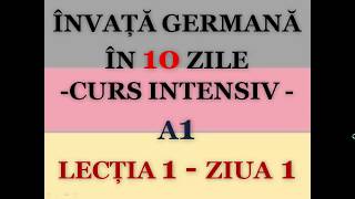 Invata germana in 10 zile  CURS INTENSIV A1  LECTIA 1 [upl. by Dayiz]