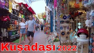 Kuşadası City Center and BazaarÇarşı 4k Turkey 2022 [upl. by Nad]