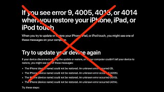 quotFix iPhoneiPad Update Error at 99 iTunes 3uTools Error 9 4005 4013 4014  Easy Solutionquot [upl. by Serle527]