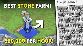 Minecraft Easy Stone Farm Tutorial  FASTEST  580000 PH [upl. by Aseek]