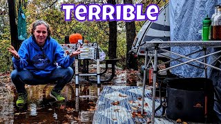 Camping in Rain Teardrop Camper  Table Rock Lake State Park [upl. by Ellimahs464]