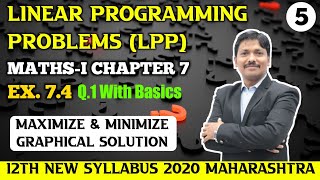 LPP Linear Programming Ex 74 Part 5  12th MathsI New Syllabus 2020 Maharashtra Board Dinesh Sir [upl. by Nywled]