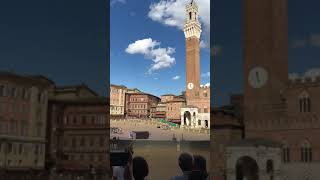 The famous Palio Horse Race in Siena Italy [upl. by Nerw]