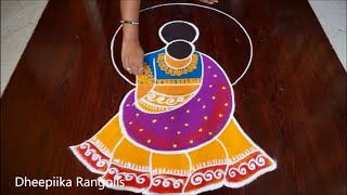 New Year 2023 Special Beautiful Freehand Rangoli Design  Sankranthi Muggulu Maragazhi kolangal [upl. by Attennhoj221]