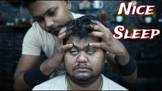 Indian Barber Smooth Forehead Tapping amp Head Scratching Head Massage ASMR  Neck Cracking Massage [upl. by Notsgnal]