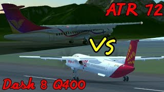 Dash 8 Q400 Infinite Flight vs ATR 72600 Turboprop Flight Simulator 3D  Español [upl. by Roselle965]