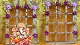 Ganpati Decoration ideas for homeGanpat Decoration at homeGanesh Chaturthi Decoration at home [upl. by Rasia515]