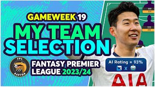 FPL GAMEWEEK 19 TEAM SELECTION  MERRY CHRISTMAS EVERYONE  Fantasy Premier League Tips 202324 [upl. by Karalynn]