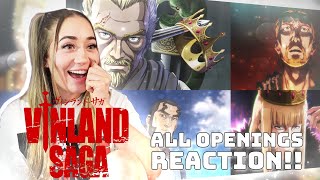 BANGER ALERT First Time Reacting to ALL VINLAND SAGA Openings 14 [upl. by Bow95]