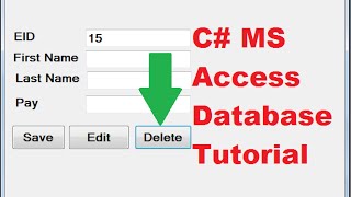 C MS Access Database Tutorial 8  Deleting selected data from database [upl. by Lyrad]