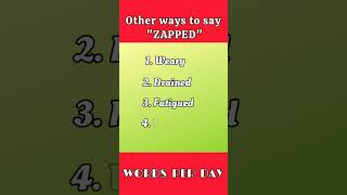 Another word for quotZAPPEDquot englishlearners englishlearning youtubeshorts [upl. by Beauchamp]