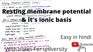 Resting membrane potential physiology Nak pump in RMPResting membrane potential notes [upl. by Dur]