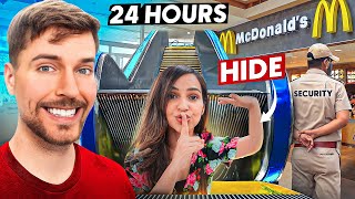 MR BEAST Challenged us to SURVIVE in MCDonalds for 24 Hours😱 [upl. by Camroc326]