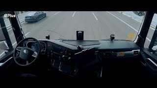 Plus Driverless Level 4 Truck on Highway Demo [upl. by Llenrev567]