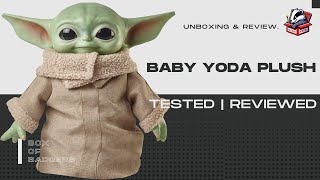 Mattel Disney Star Wars Baby Yoda Plush – Sound amp Movement Feature Toy [upl. by Nosredna]