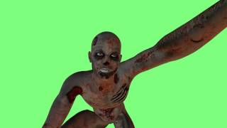 zombie m4 begins animation poser 1080p s07r01 green screen sky avi [upl. by Brote790]