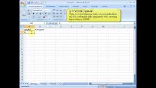 Autouzupełnianie w Excel 2007 [upl. by Harutek]