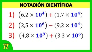 Notación científica suma y resta con exponentes diferentes [upl. by Rolan]