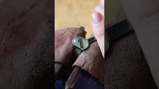 Making Prehnite silver rings Stone Setting prehnite silversmith jewellerymaker jewelry diy [upl. by Yerffe]