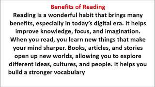 benefits of reading essay [upl. by Koziel138]