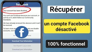 Comment récupérer un compte Facebook désactivé nouveau processus  Votre compte a été désactivé [upl. by Dorie771]