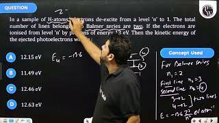 In a sample of Hatoms electrons deexcite from a level n to 1 The total number [upl. by Goulette156]