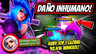 ¡APLASTA A TODOS CON LA NUEVA SKIN RUBY TOP 1 GLOBAL 925 WINRATE  MOBILE LEGENDS [upl. by Hobbie]