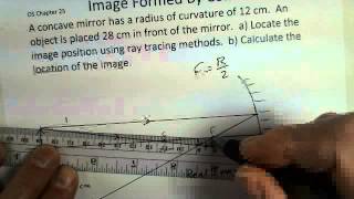 Concave Mirror Ray Tracing to Locate Image and Calculation [upl. by Adyam]