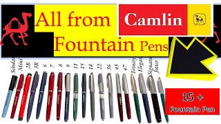 All camlin Fountain Pens updated introduction💥💥🔥🔥 More Than 15 plus vintage🔥 FOUNTAIN PEN REVIEWS [upl. by Peria]