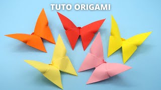 Comment faire un papillon en papier  Origami Facile TUTO [upl. by Neelat330]