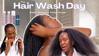 WASH DAY  BRAIDS TAKEDOWN SHEDDING vs BREAKAGE NEW PRODUCTS [upl. by Odlonra187]