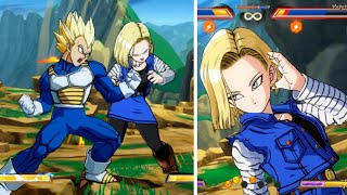 DB FighterZ  Android 18 vs Super Saiyan Vegeta JPV [upl. by Htenay]