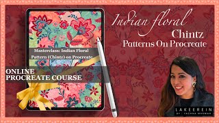 Indian Floral or Chintz Pattern Trailer  Learn how to create Indian Florals on Procreate [upl. by Idnahc935]