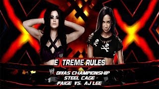 WWE 2K14 Paige vs AJ Lee Steel Cage WWE Divas Championship [upl. by Gnous]