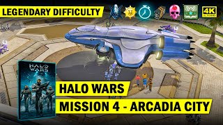 HALO WARS  MISSION 4  ARCADIA CITY  LEGENDARY GOLD  4K 60 FPS [upl. by Shaer]