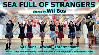 SEA FULL OF STRANGERS choreo by Wil Bos  Line Dance  Demo by FUSCHIA Line Dance [upl. by Lledal]